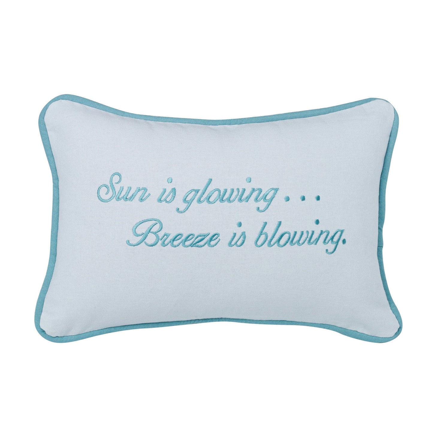 Pillow - Embroidered Sun Is Glowing. Breeze Is Blowing Pillow - Multi