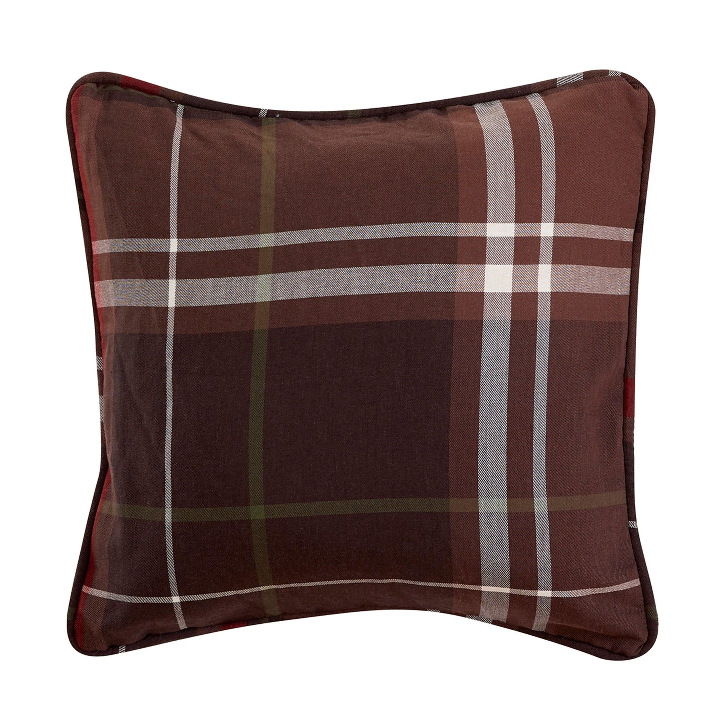 Jackson - Plaid Euro Sham - Brown / Red