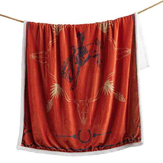 Campfire - Marfa Campfire Sherpa Throw Sunset Rider - Red