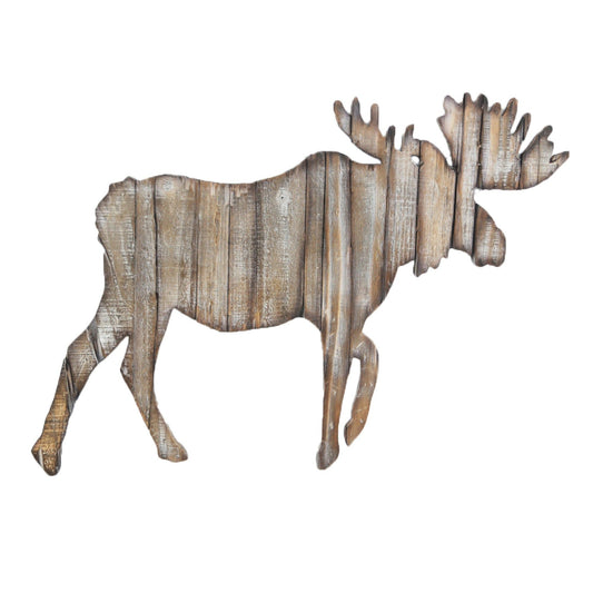 Moose - 16.1" x 22.4" Cut Out Rustic Wall Décor - Tan