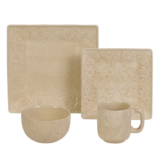 Savannah - Ceramic Dinnerware Set (Set of 16) - Cream