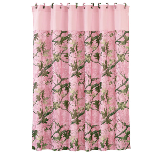 Camo - Oak Camo Shower Curtain - Pink / Green