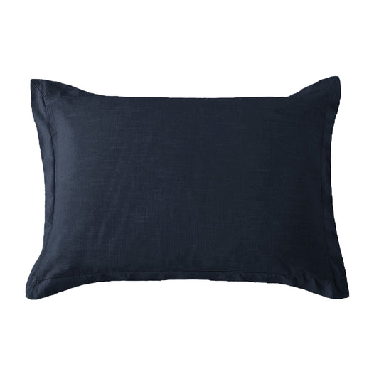 Hera - Washed Linen Tailored Dutch Euro Pillow - Navy
