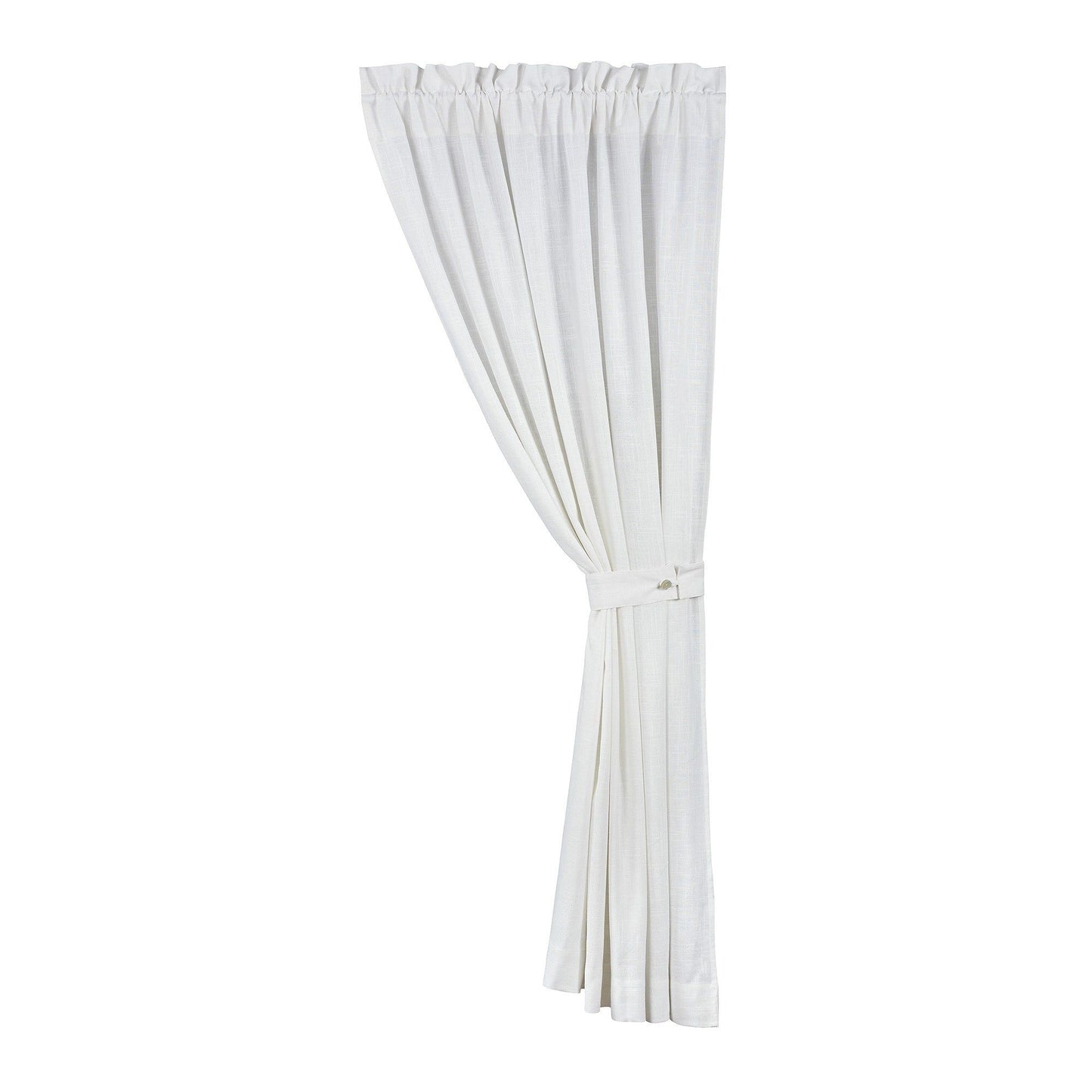 Luna - Extra Long Lined Curtain Panel - White