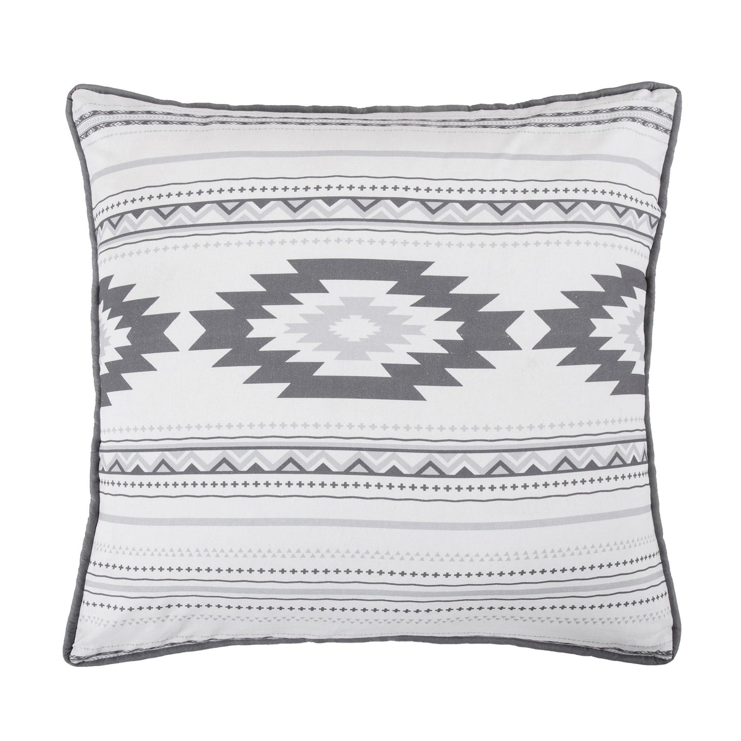 Free Spirit - Aztec Euro Sham - Gray / White