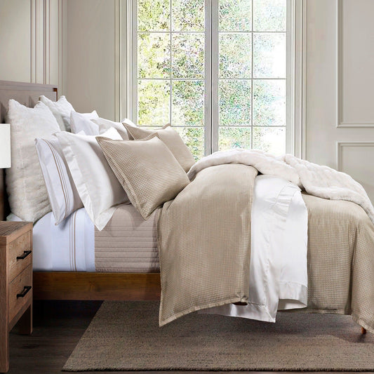 Sydney - King Jacquard Duvet Cover Set (Set of 3) - Champagne