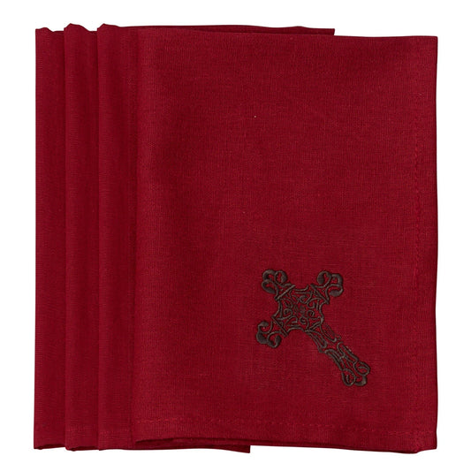 Western Cross - 16" x 16" Cross Napkin Set (Set of 4) - Red