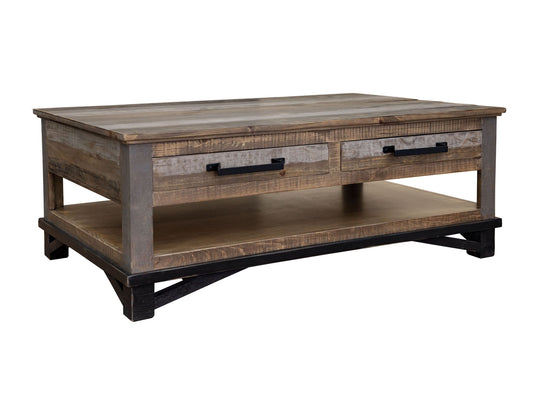 Loft - Cocktail Table 4 Drawers - Two Tone Gray / Brown