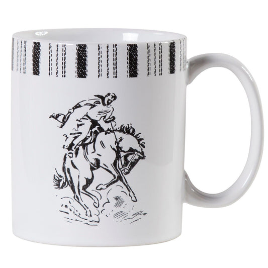 Ranch Life - Bronco Mug (Set of 4) - Black / White