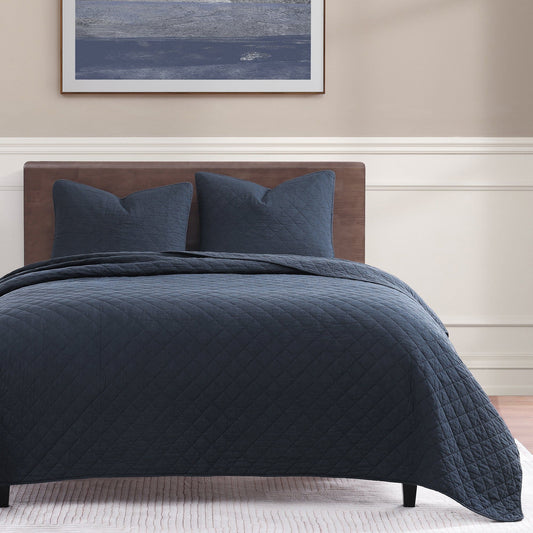 Cotton Comfort - Twin Quilt Set (Set of 2) - Navy