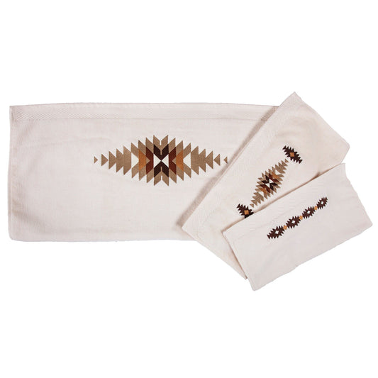 Yosemite - Embroidered Towel Set (Set of 3) - Cream