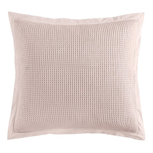 Stonewashed Cotton Waffle Weave - Euro Sham - Blush