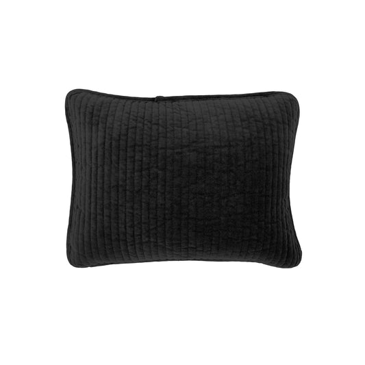 Stonewashed Cotton Velvet - Boudoir Pillow - Black