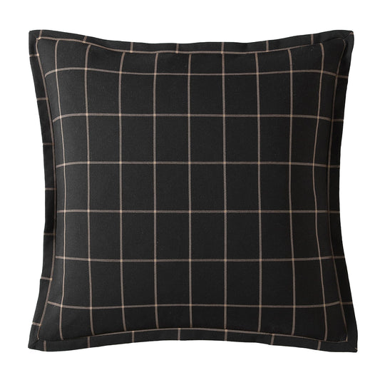 Windowpane - Plaid Euro Sham - Black