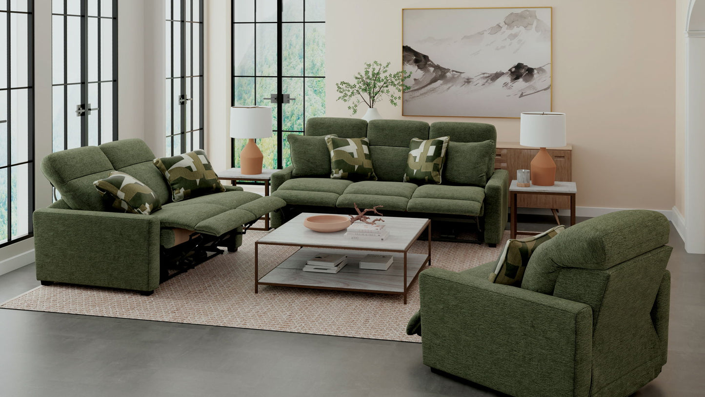 Ada - Power Adjustable Headrest Power Reclining Loveseat - Moss