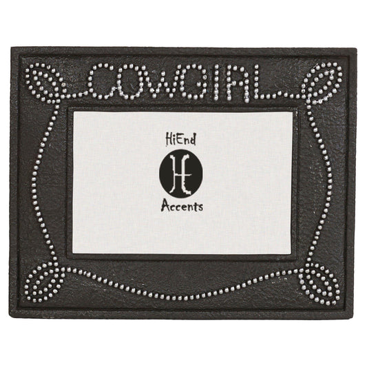 Picture Frame - 4" x 6" Cowgirl Studded Chocolate Picture Frame - Brown