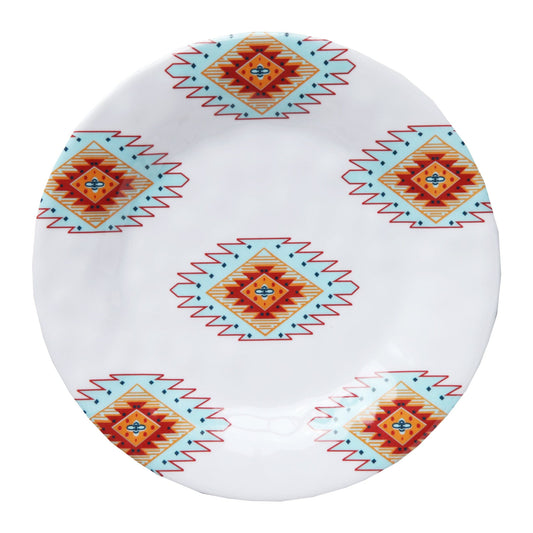 Southwest Melamine - Salad Plate (Set of 4) - White / Orange / Red