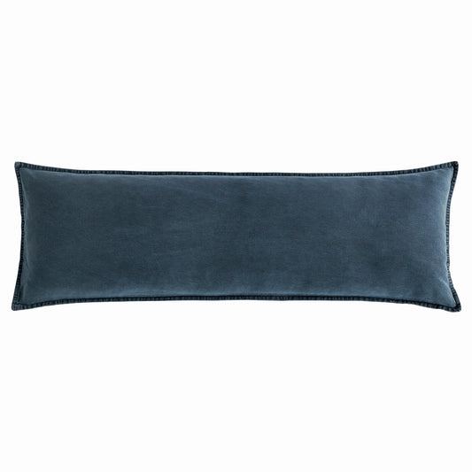Cotton Canvas - Stonewashed Long Lumbar Pillow - Denim