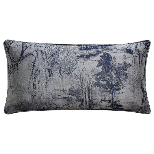 Pastoral Jacquard - Lumbar Decorative Pillow - Silver