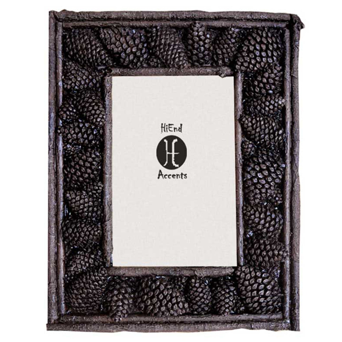 Lodge Pine Cone - 8" x 10" Carved Pine Cone Picture Frame - Multi