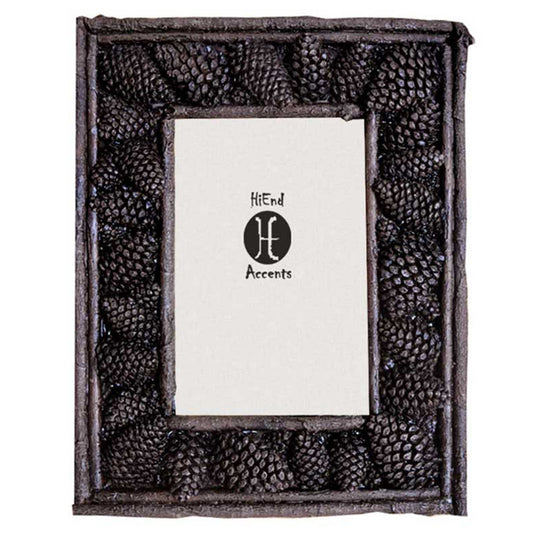 Lodge Pine Cone - 8" x 10" Carved Pine Cone Picture Frame - Multi