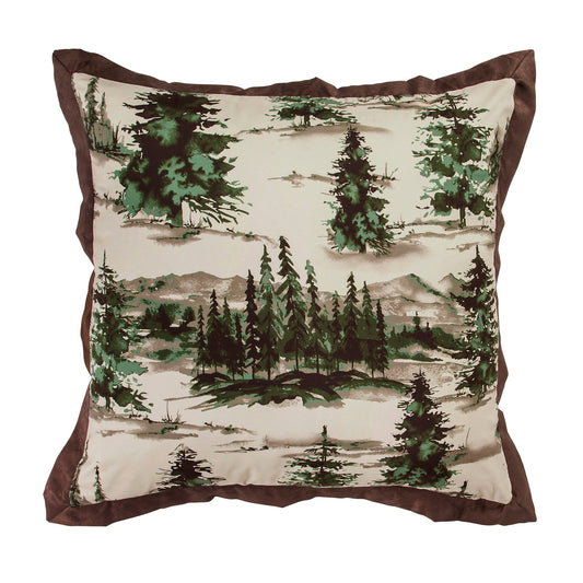 Joshua - Euro Sham - Cream / Brown / Green