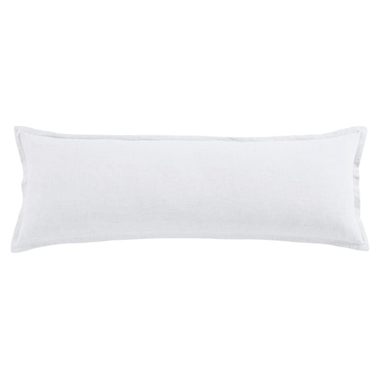 100% French Flax Linen - Long Lumbar Pillow - White