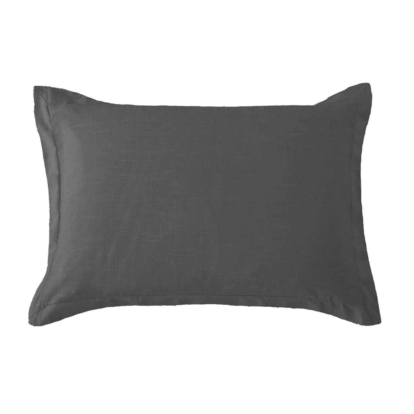 Hera - 21" x 27" Washed Linen Tailored Pillow Sham - Slate