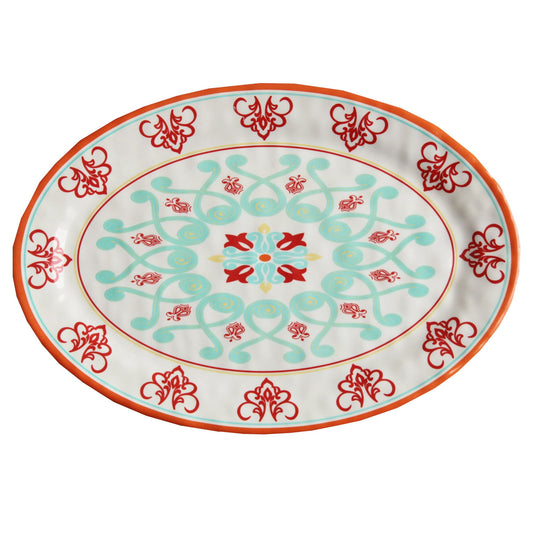 Western Melamine - Serving Platter - Red / Turquoise
