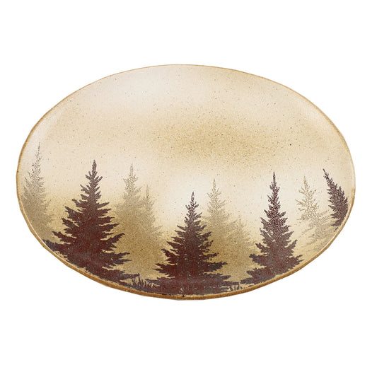 Clearwater Pines - Ceramic Serving Platter - Cream / Tan / Brown