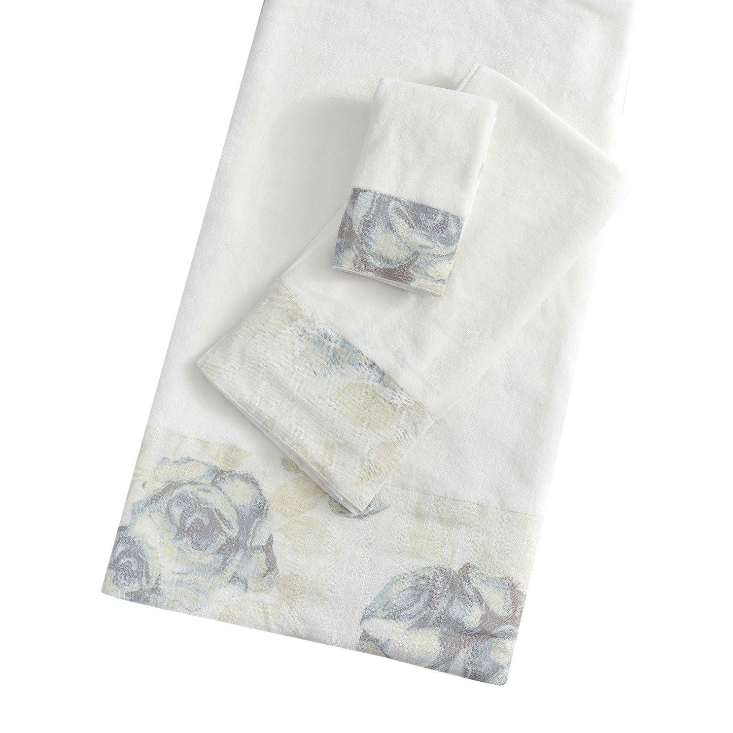 Rosaline - Linen Towel Set (Set of 3) - White
