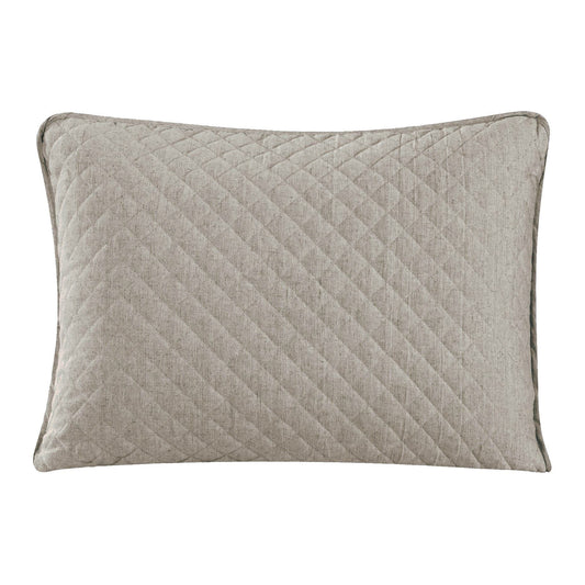 Anna - 21" x 34" Diamond Quilted Pillow Sham Set (Set of 2) - Taupe