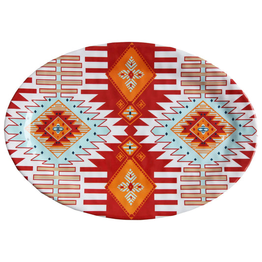 Southwest Melamine - Serving Platter - White / Orange / Red