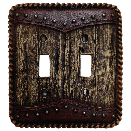 Woodgrain Switch Plate - 5" x 5" Woodgrain Double Wall Switch Plate - Multi