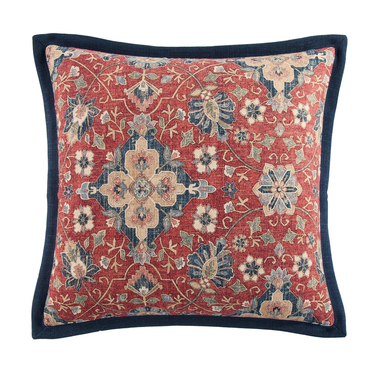 Melinda - Euro Sham - Red / Navy