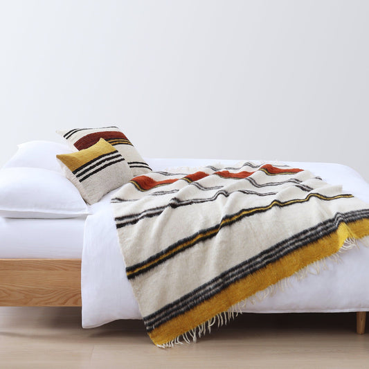 Solola - Handwoven Oblong Pillow - Yellow / Natural