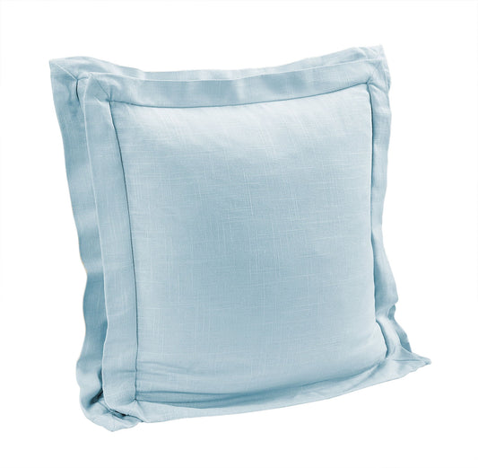 Luna - Double Flanged Washed Linen Pillow - Light Blue