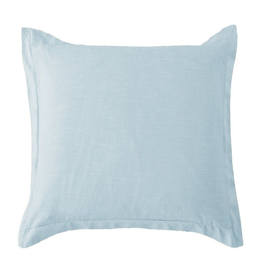 Luna - Washed Linen Tailored Euro Sham - Light Blue