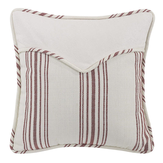 Bandera - Prescott Stripe Envelope Throw Pillow - White / Red