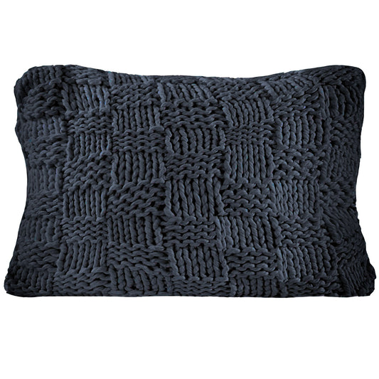 Chess Knit - Dutch Euro Pillow - Navy