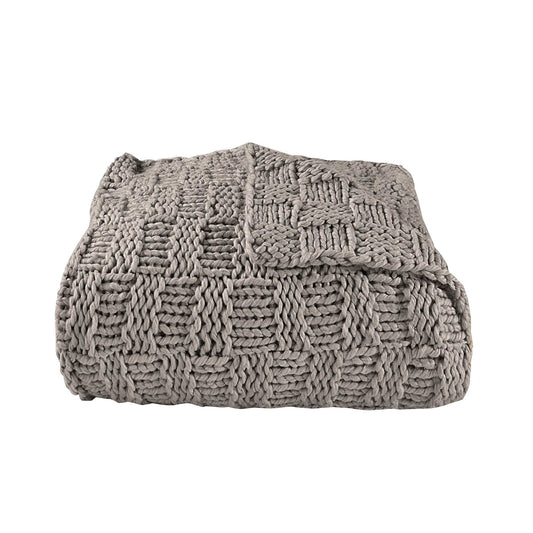 Chess Knit - Throw - Taupe
