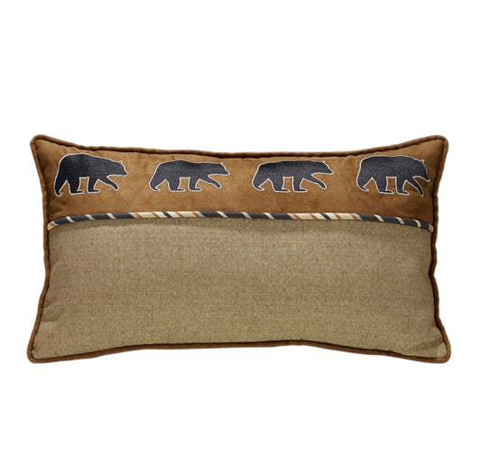 Ashbury - Black Bear Lumbar Pillow - Tan / Brown