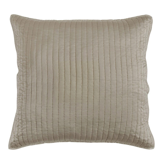 Satin Channel - Quilted Euro Sham - Taupe
