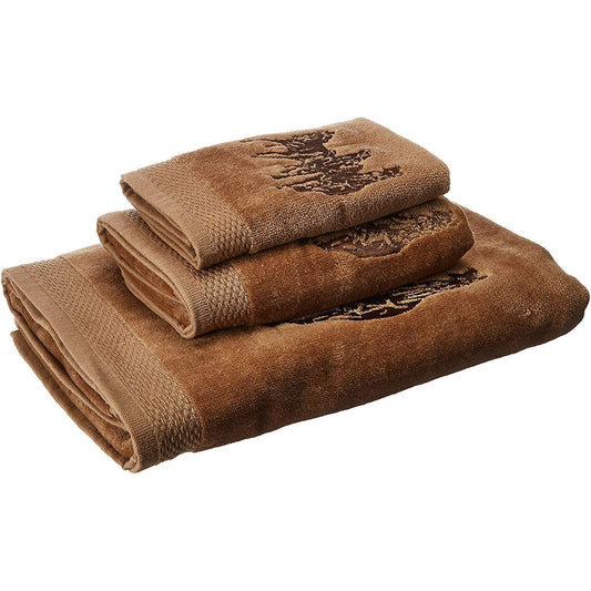 Western Horse - Embroidered 3-Horse Towel Set (Set of 3) - Mocha
