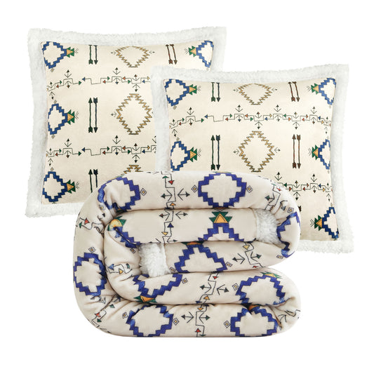 Campfire - Arrow Campfire Sherpa Throw Set (Set of 3) - Multi Color