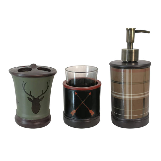 Aztec Bear - Countertop Bathroom Set (Set of 3) - Multi Color