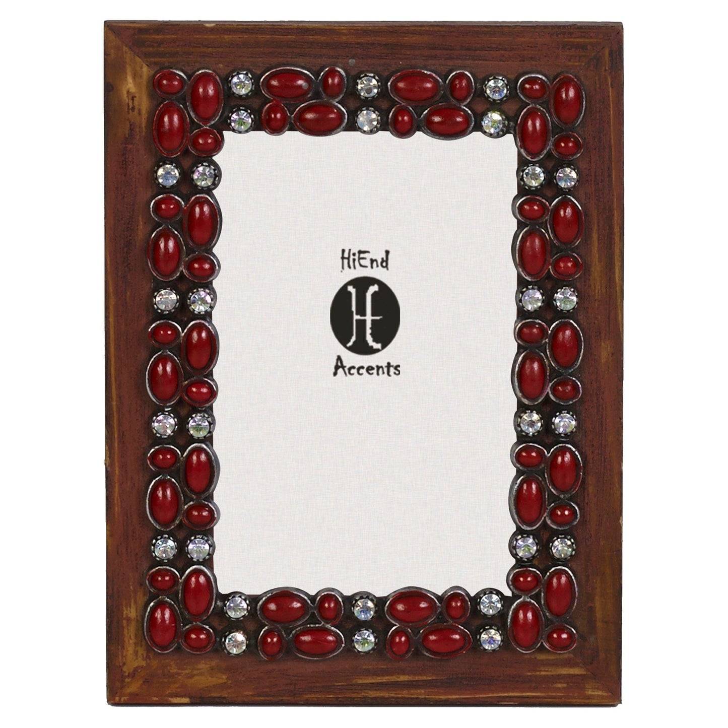 Picture Frame - 4" x 6" Red Stone Wooden Picture Frame - Multi