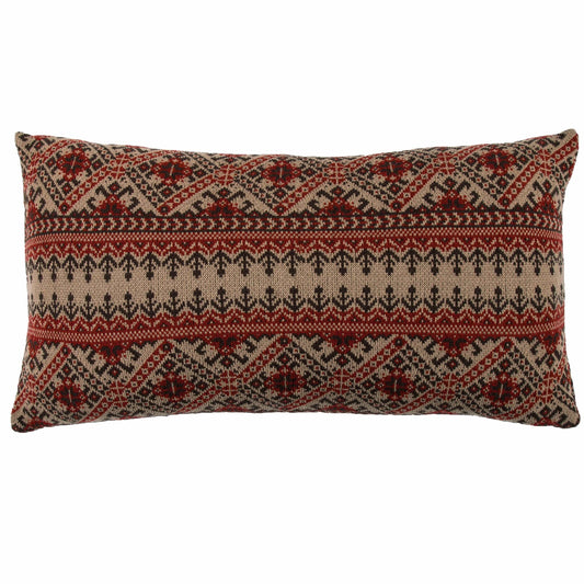 Fair Isle - Rustic Red Knit Body Pillow - Brown / Red