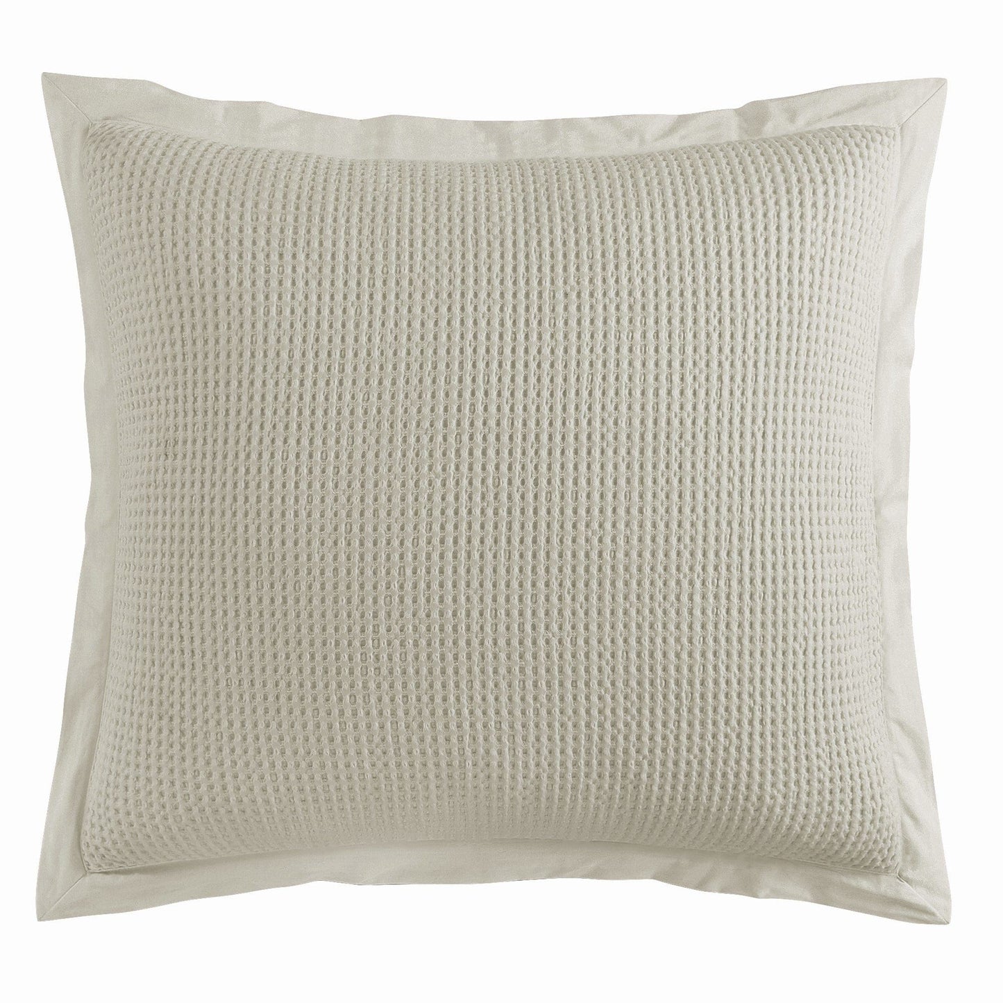 Stonewashed Cotton Waffle Weave - Euro Sham - Light Tan