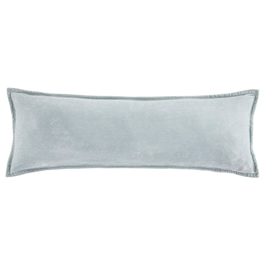 Stella - Faux Silk Velvet Long Lumbar Pillow - Icy Blue